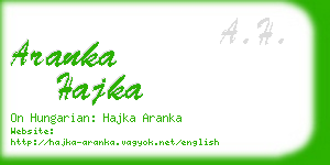 aranka hajka business card